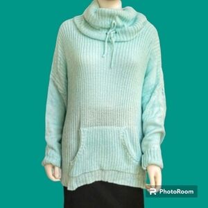 5/$25 AEROPOSTALE Mint oversized cowl neck long sleeve chunky sweater Large